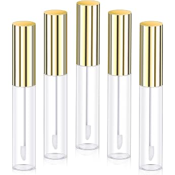 JJUNW Pack of 5 Empty Lip Gloss Tubes 10 ml Empty Lip Gloss Tubes Refillable Cosmetic Containers Bottles Lip Balm Bottles with Wand Concealer for Lipstick Samples Lip Balm