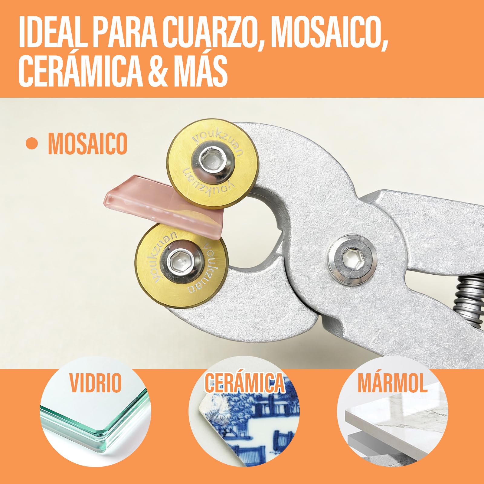alicates para Azulejos de Vidrio y cerámica, alicates de Mosaico de Vidrio con Ruedas, alicates para Cortar Azulejos, alicates de Corte, Herramientas de Corte de alicates