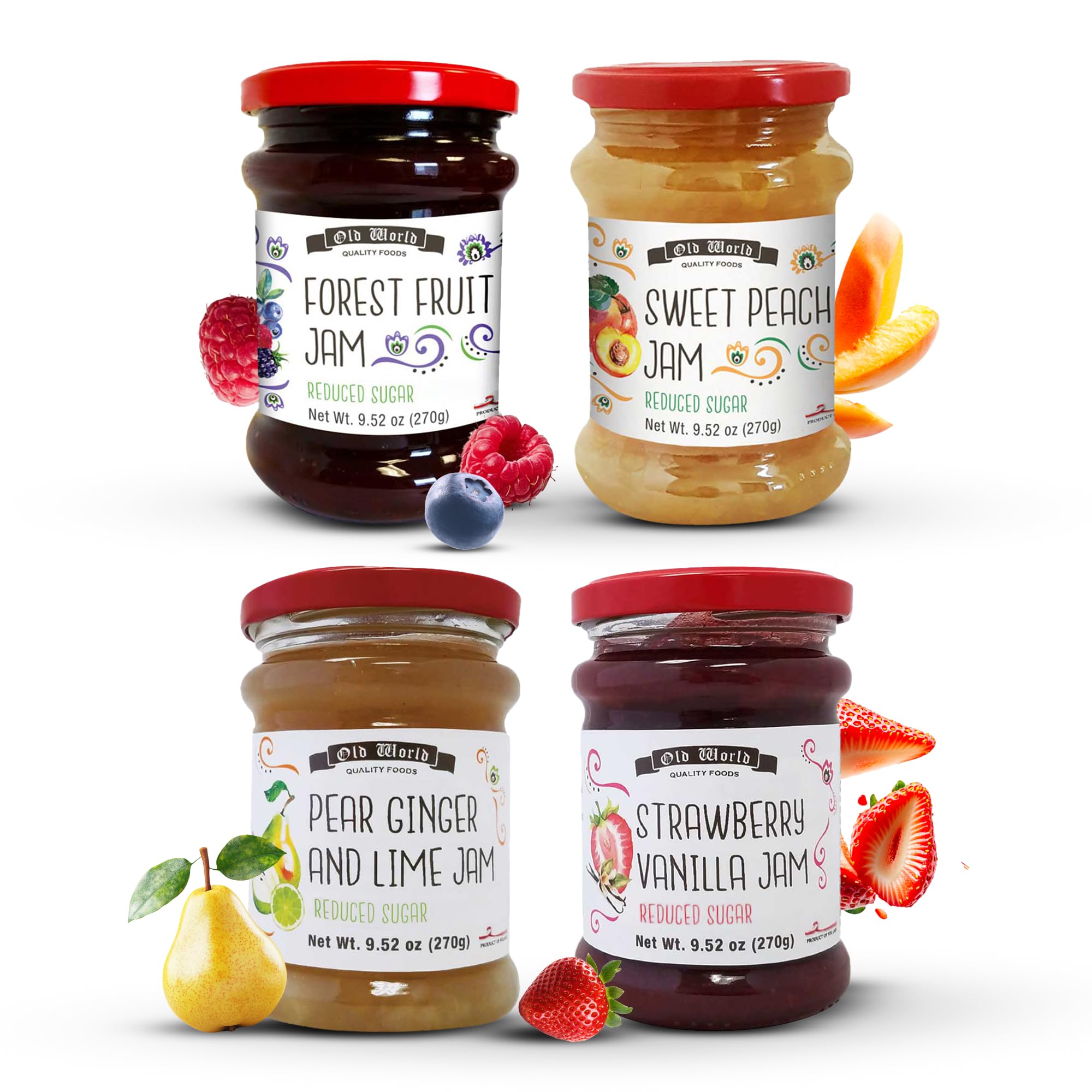 Amazon.com: Old World Quality Foods Jam Assortment 4CT/ 9.52oz