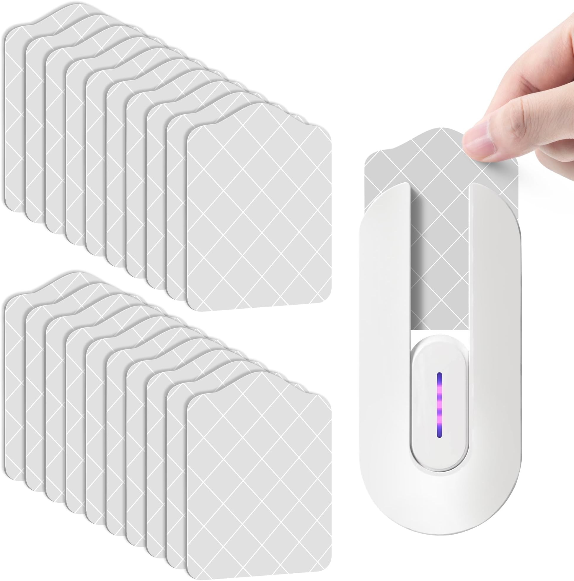 Qualirey 20 Pack Refill Glue Boards Compatible with BugMD No Buzz Zone Bug Trapper, Flying Insect Trap Refill, Adhesive Fly Trap Refill Pad for Insect Bug Mosquito Gnat Fruit Fly Catcher Indoors