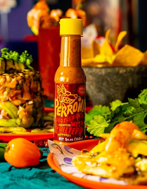 La Perrona Roasted Chiltepin Hot Sauce 5 Ounce Bottle | Tatemada Chiltepin Pepper Salsa Picante | Extra Spicy | Handmade