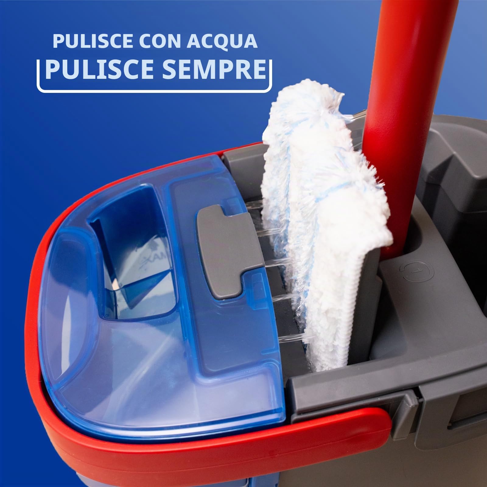 Vileda H2prO - Sistema di pulizia per mocio piatto che separa l'acqua pulita dalla sporcizia.