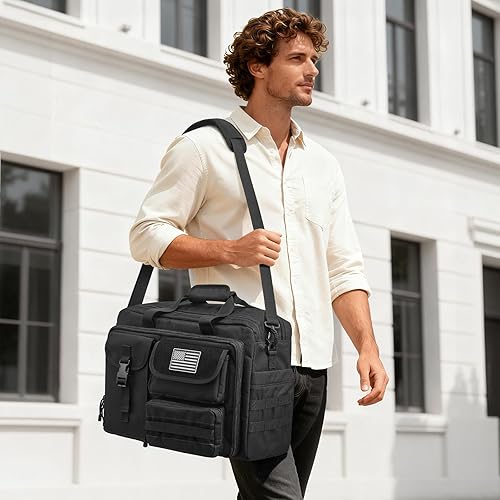 Miniatura 6 de G4Free Bolsa de mensajero grande para hombre, 3 en 1 para laptop, maletín para viajes de fin de semana, trabajo