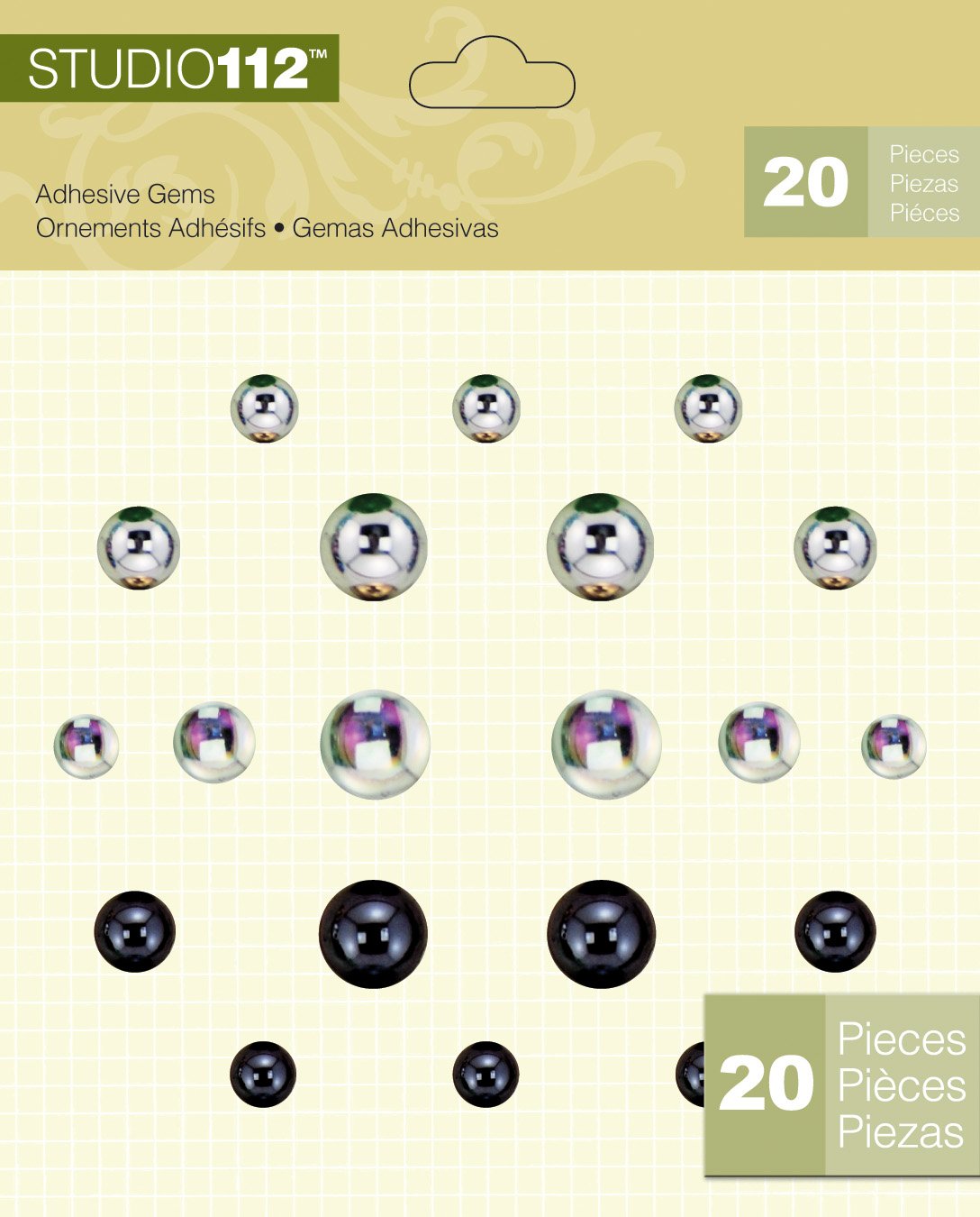 K&CompanyStudio 112 Stickers, Dark and Light Round Gems