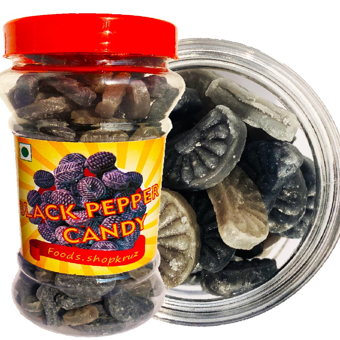 Foods.shopkruz Black Pepper Flavoured Candy 350Gm /Khatti Mithi |Kali Mirch Candy |Chatpata Masala Candy| Spice Mix Popping Candy Toffee |