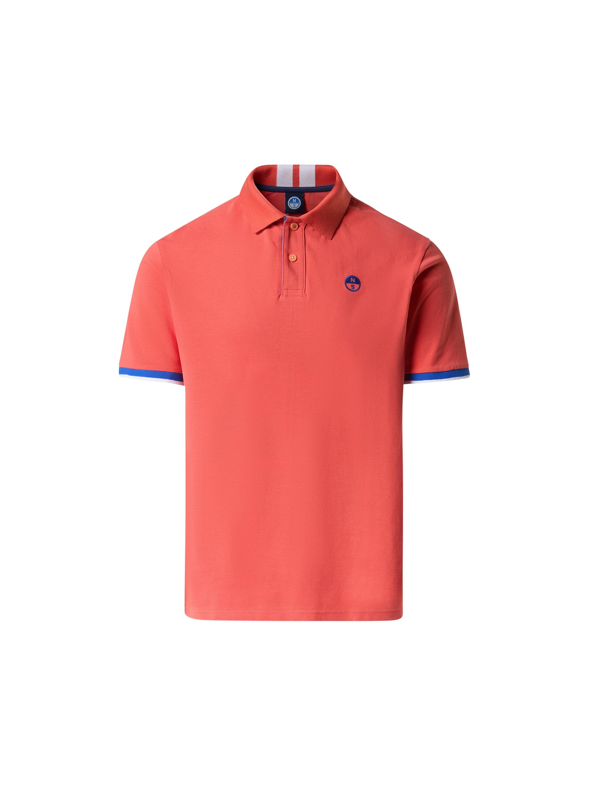 NORTH SAILS Polo Uomo in piqué di Cotone Organico con Motivo a Righe