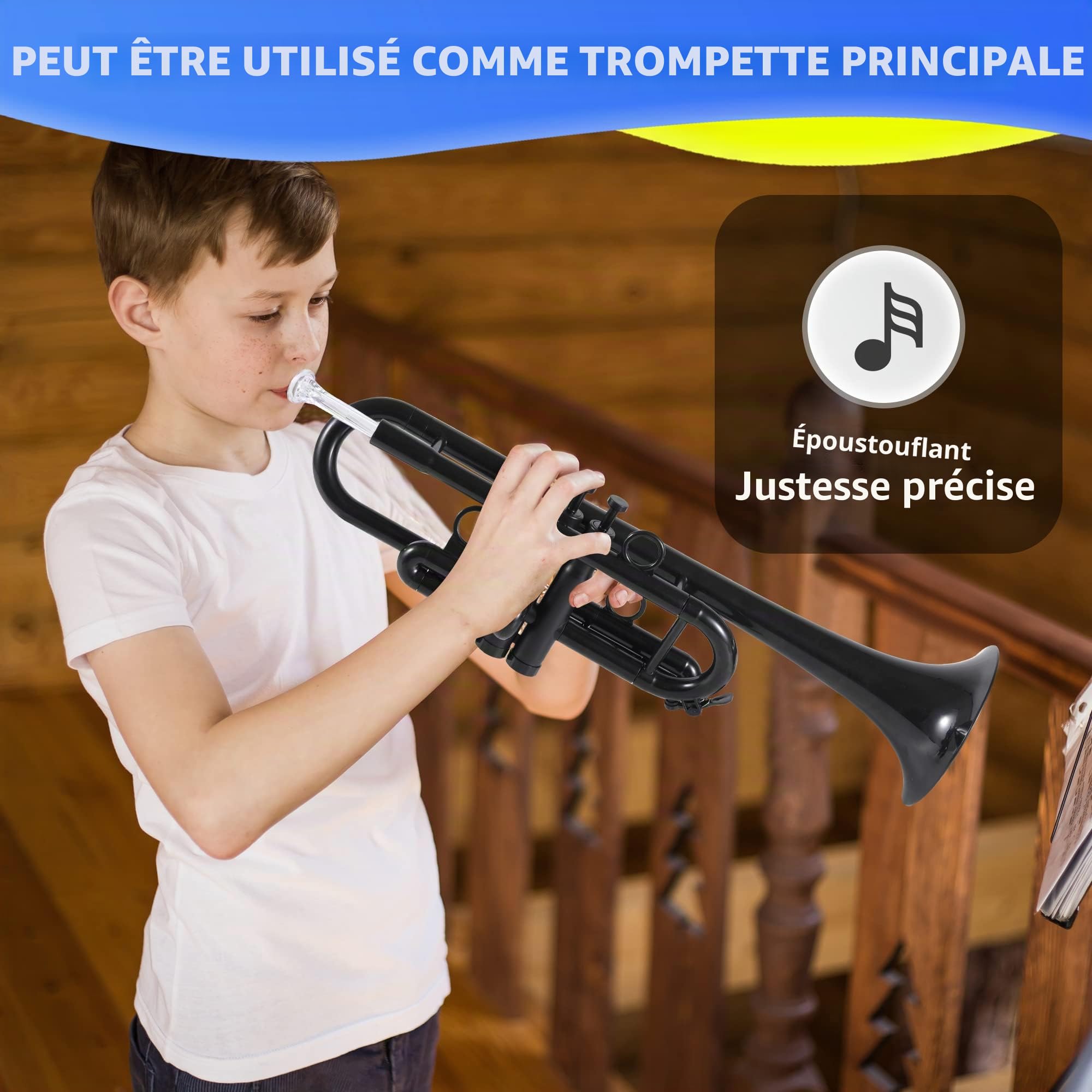 PAMPET Trompette professionnelle en plastique noir