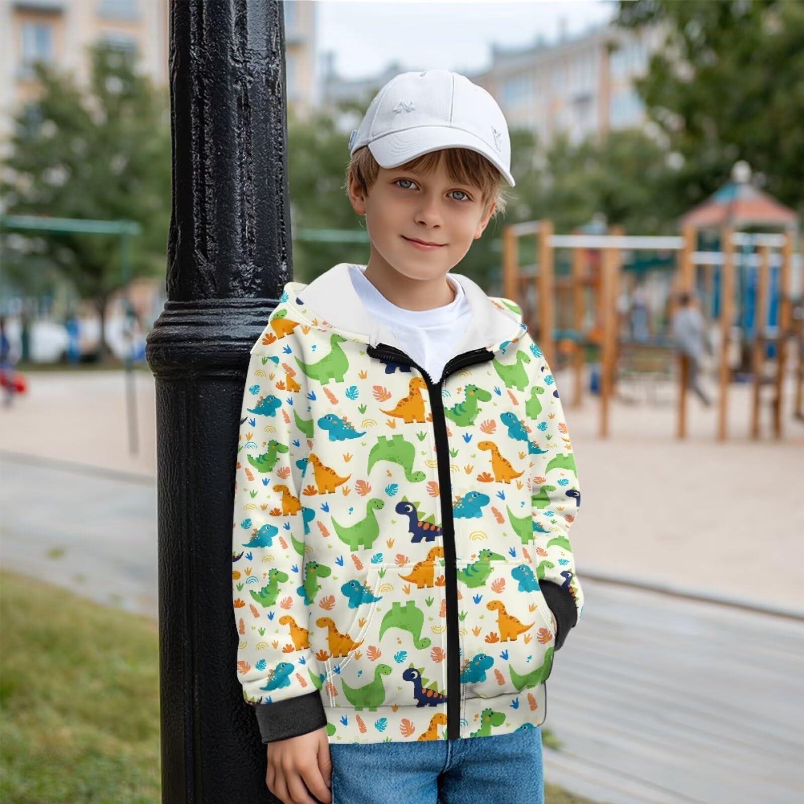 chaqlin Dziecięca bluza z kapturem z długim rękawem okrągły dekolt chłopcy bluza z kapturem ciepły sweter dla dzieci ubrania