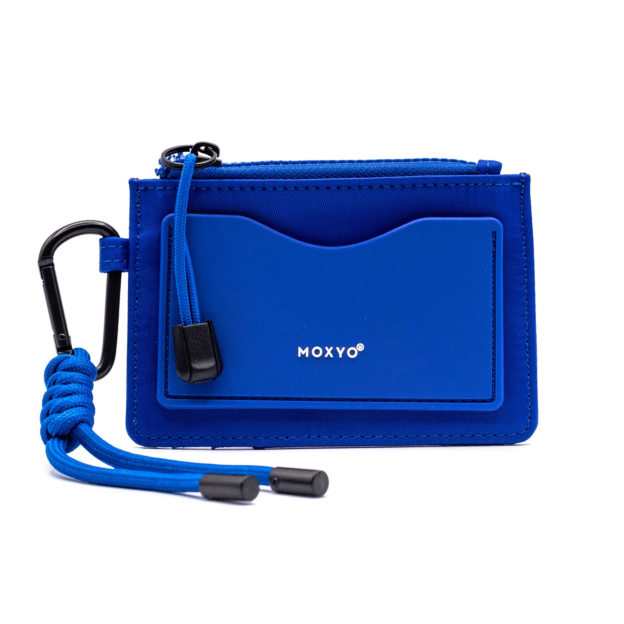 MOXYO Urban Women's Card Holder, Secure 6-Card Minimalist Wallet with Coin Pocket, Silicon Front Pocket for ID (Blue)