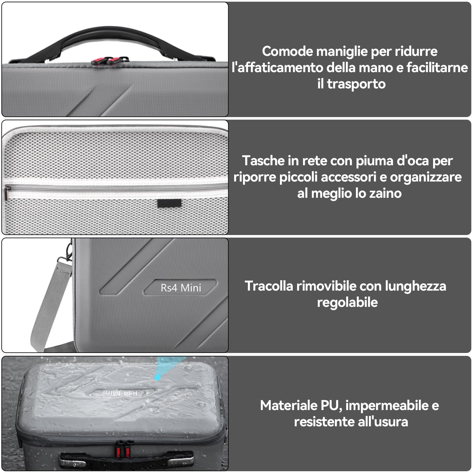 DJI RS 4 Mini Combo con borsa portatile, stabilizzatore cardanico per fotocamera Canon/Sony/Panasonic/Nikon/Fujifilm, blocco automatico degli assi, capacità di carico 2 kg, cardano per