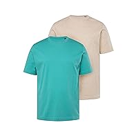 JP 1880 T-Shirt Basic di Puro Jersey in Confezione Doppia con Scollo a Girocollo e Taglio Comodo