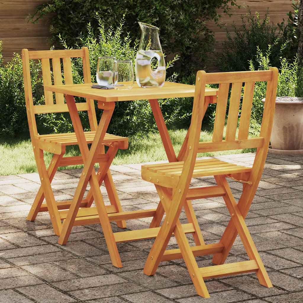Fengshui Set da bistrò, 3 pezzi, in legno massiccio di acacia, pieghevole