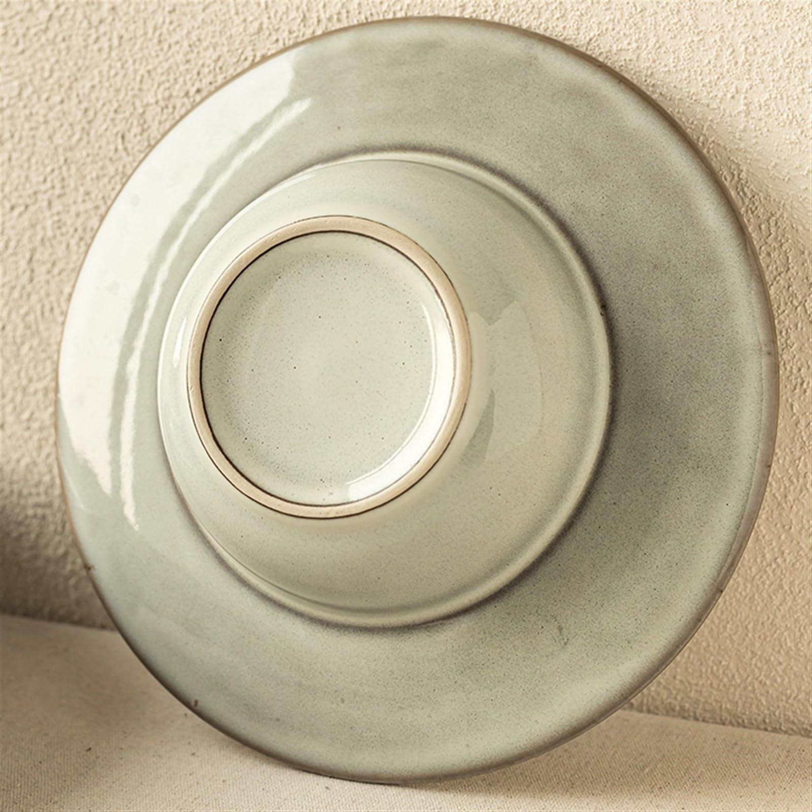 Platos de comedor de cerámica, plato hondo para el hogar, restaurante, cafetería, ensalada, plato redondo de postre, plato hondo simple de color sólido (A,M)