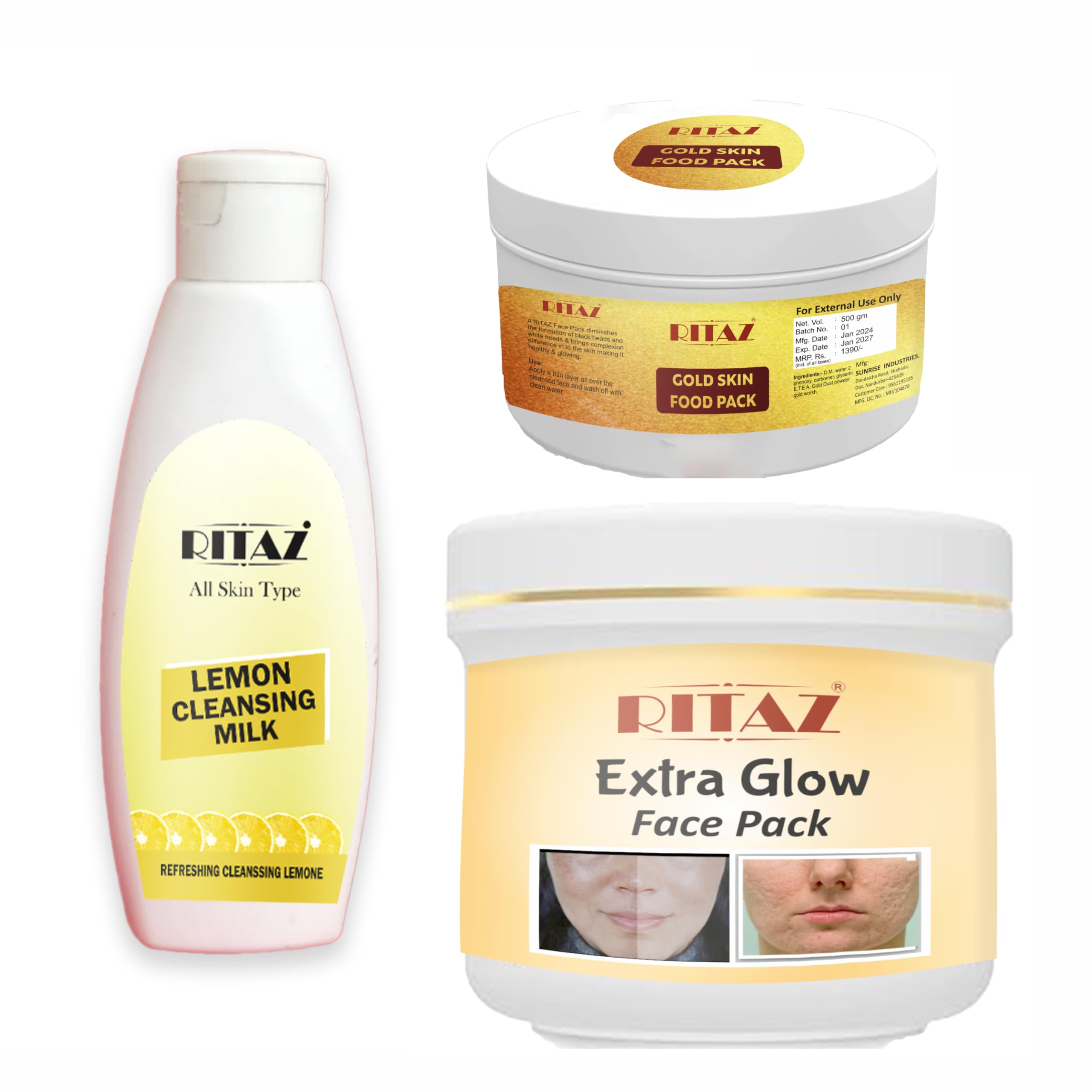Buy RITAZ Premium Skincare Combo Pack | Cleansing Milk, Extra Glow