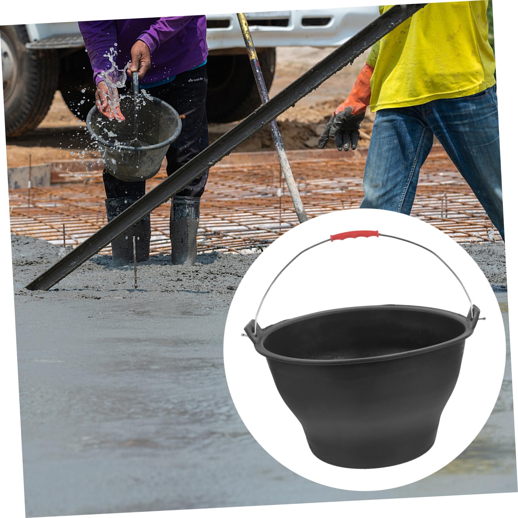 Ciieeo Secchio Per Edilizia e Giardinaggio Contenitor Stoccaggio Leggero e Portatile Realizzato Materiali Durevoli Adatto Per Cemento Fango e Altri Usi Pesanti