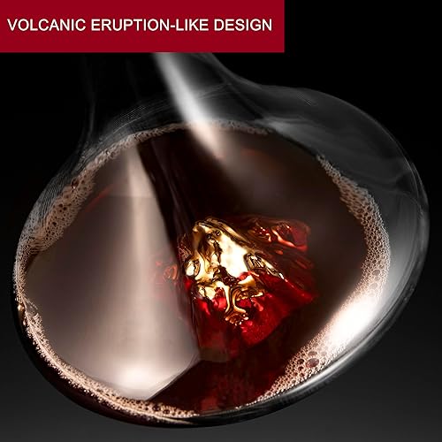 Miniatura 2 de Decantador de vino, jarra de vino tinto, decantador con aireador integrado, 100% vidrio de cristal soplado a mano sin plomo con tapa de vertedor de