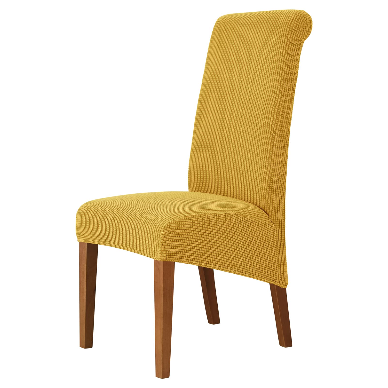 Large Dining Chair Covers High Back Stretch Super Fit Washable Removable Seat Covers Protector Slipcovers for Dining Room (Yellow,Set of 8) — image 1