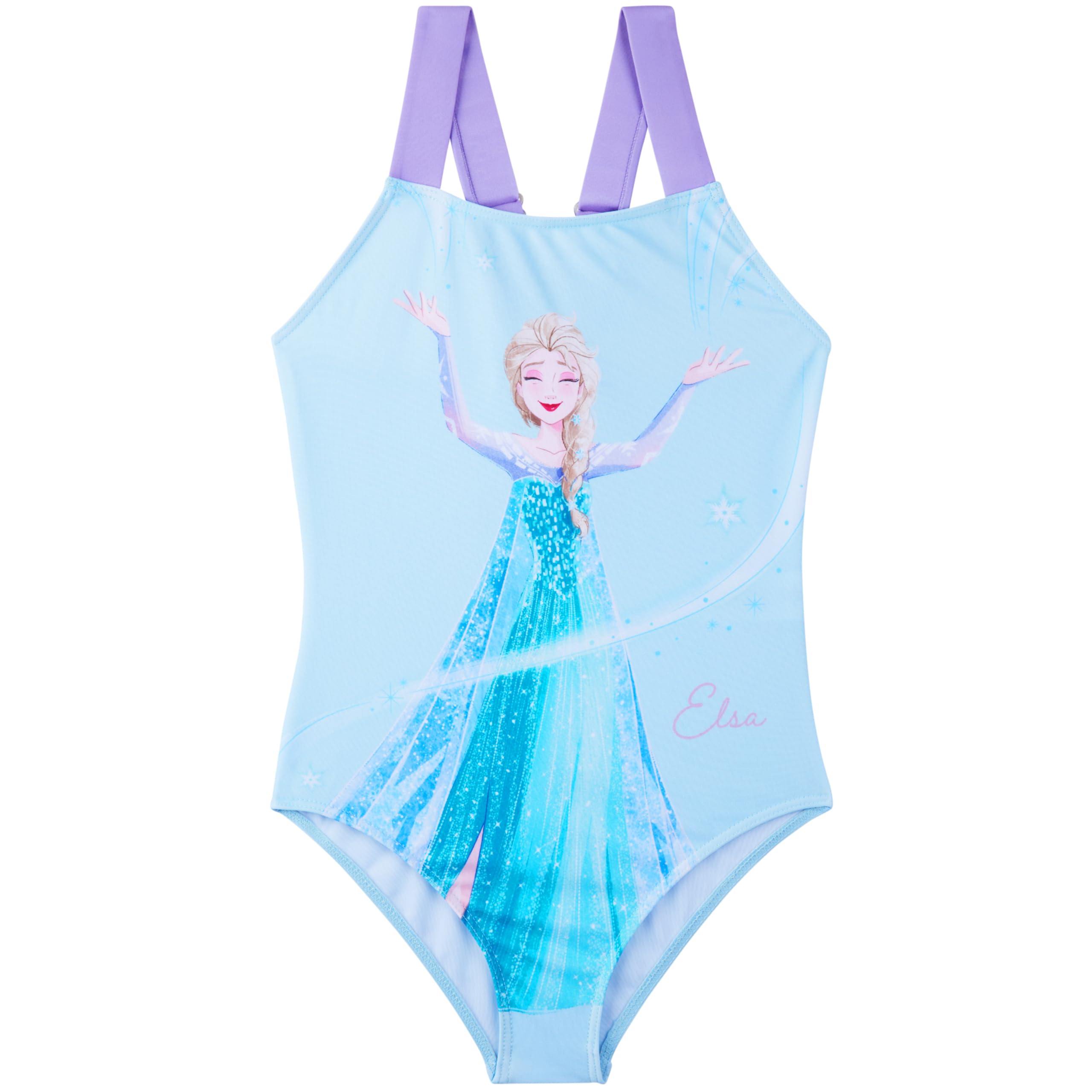 Disney Frozen Moana Little Mermaid Bañador Niña Una Pieza con Tirantes Ajustables Ropa de Baño Playa Piscina