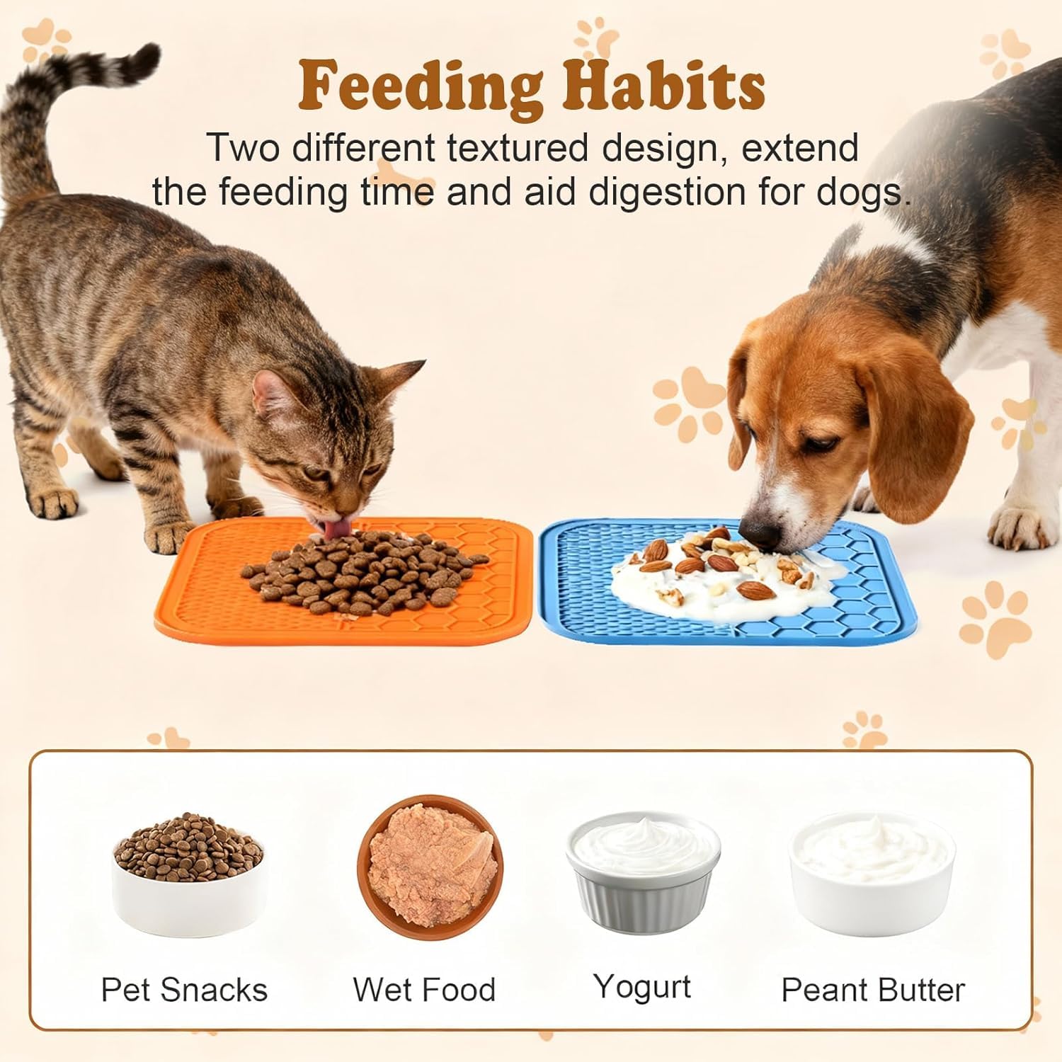 AiQInu 2 Pezzi Tappetino Per Leccare Cani, con 1 Spatola in Silicone, Lick Mat per Cani con Ventosa, Senza BPA, per il Bagno,Toelettatura,Addestramento e Curarlo