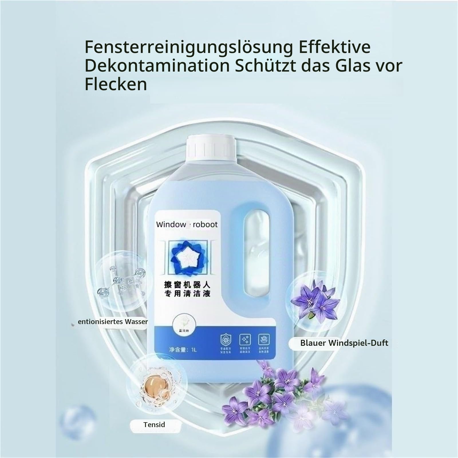 Fensterputzroboter Reinigungslösung und Wischpads, kompatibel mit Ecovacs Winbot W836/850/855/860/880/920/83S, Ersatzzubehör(A)