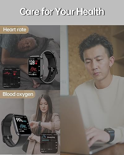 Miniatura 3 de VRPEFIT Reloj inteligente para hombres contestarhacer llamadas, pantalla táctil de 1.7 pulgadas con monitor de sueño de oxígeno en sangre y