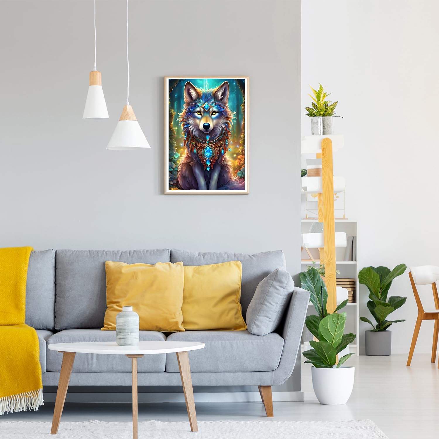 GDYEEH 5D Loup Peinture Diamant Painting Kit, DIY Attrape-rêves Art Du