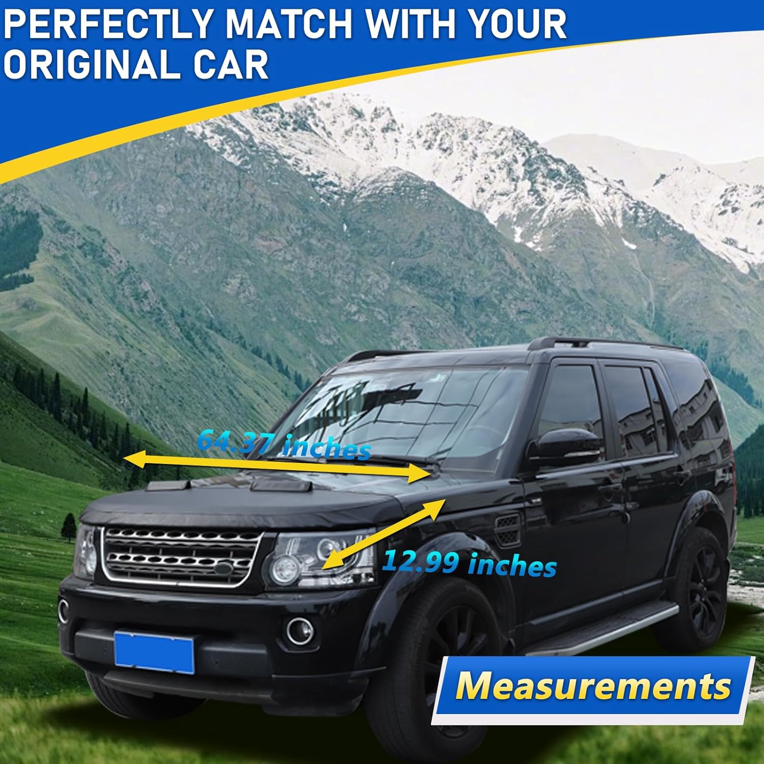 Black Leather Hood Bra Front End Nose Mask Compatible with Land Rover Discovery 3/Discovery 4 2004-2016 Car Hood Protector,Auto Hood Bonnet Bra Exterior Accessories