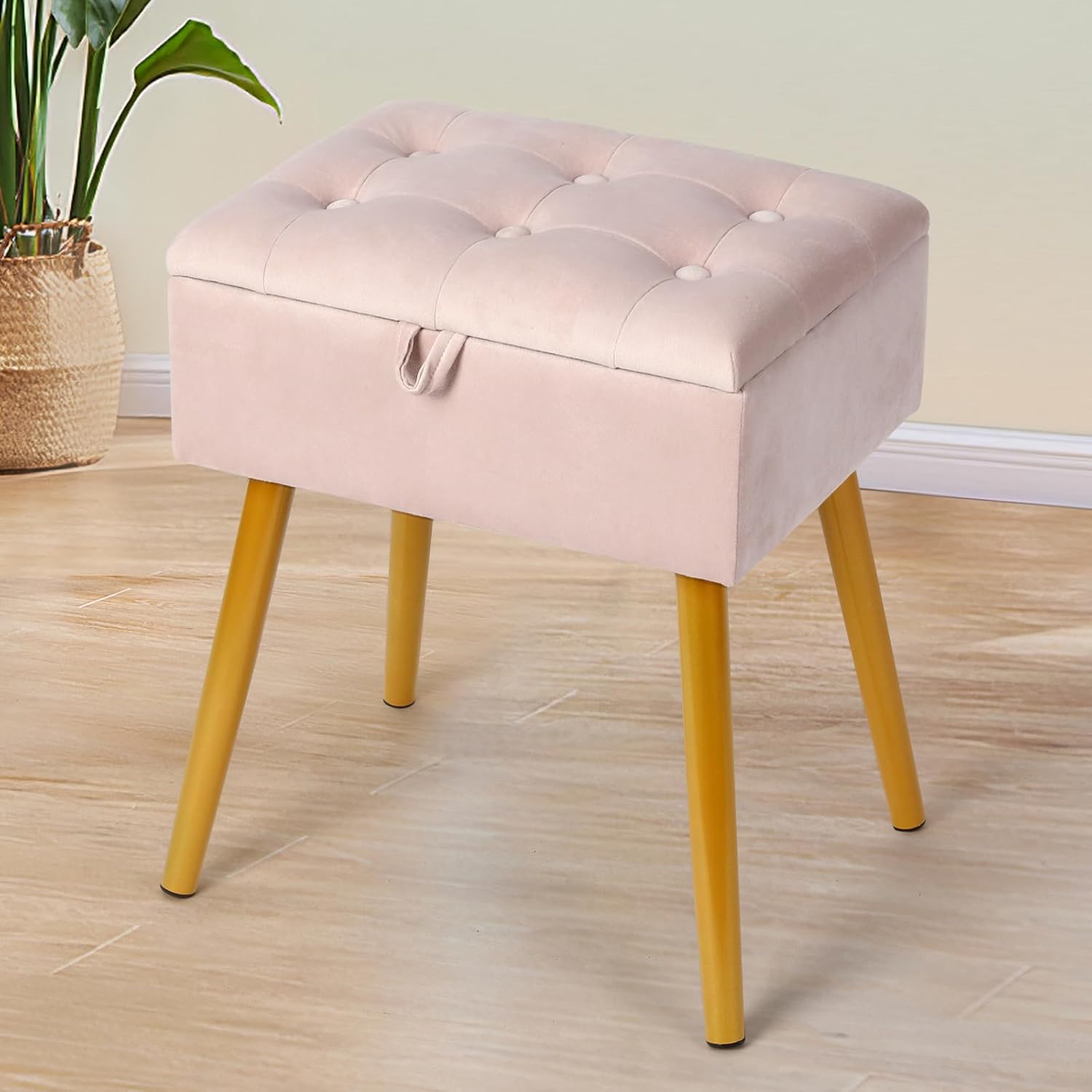 SMOOL Vanity Stool Chair Soft Velvet Makeup Vanity Bench