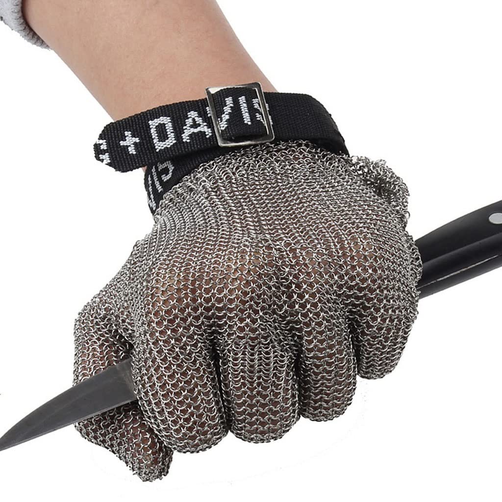 Guantes Resistentes al Corte de Metal de Malla, Usados en cocinas, Jardines, Plantas de procesamiento de Alimentos, cómodas, Antideslizantes y Transpirables. (Size : 1pcs/XL)