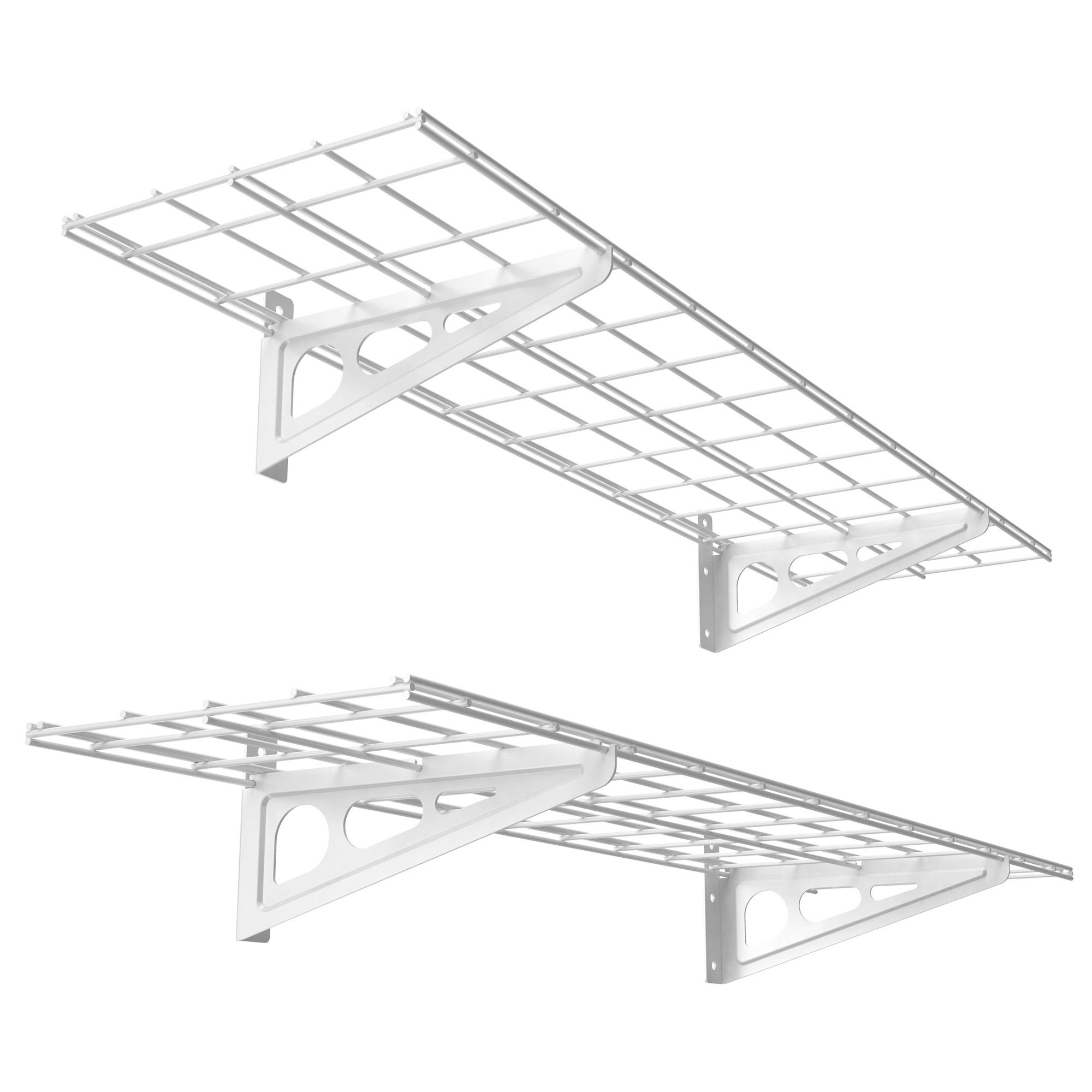 FLEXIMOUNTS WR14-SBA 1' x 4' Wall Shelf Garage Storage Rack (2 Pack), White, 12