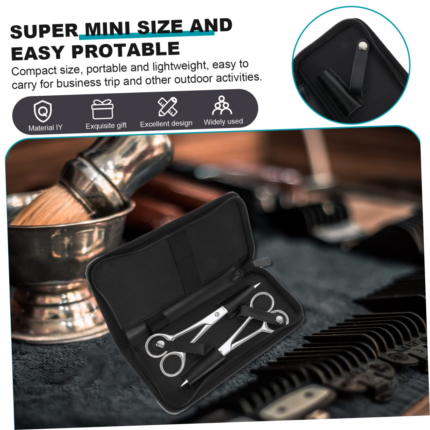 IWOWHERO Professional Barber Bag 2-Piece Hair Stylist Scissor Case Kit Stylish Hairdressing Tool Storage Bag Zipper