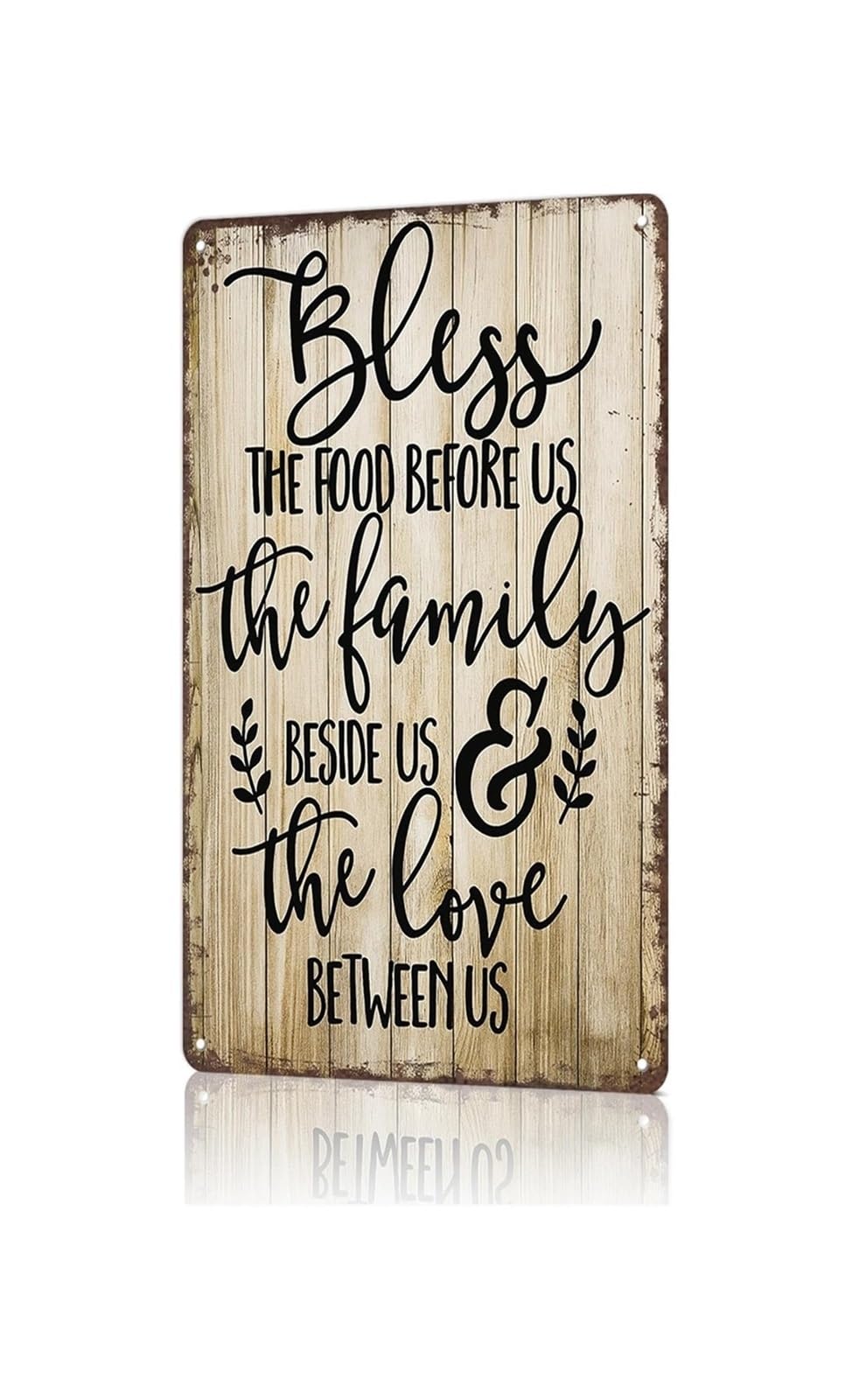 ZDVHOMCB Funny Vintage Metal Sign Bless The Food Before Tin Decor For Living Room Bedroom Breakfast Nook Thankful Wall-Art Christian Gift 8 X 12 inch