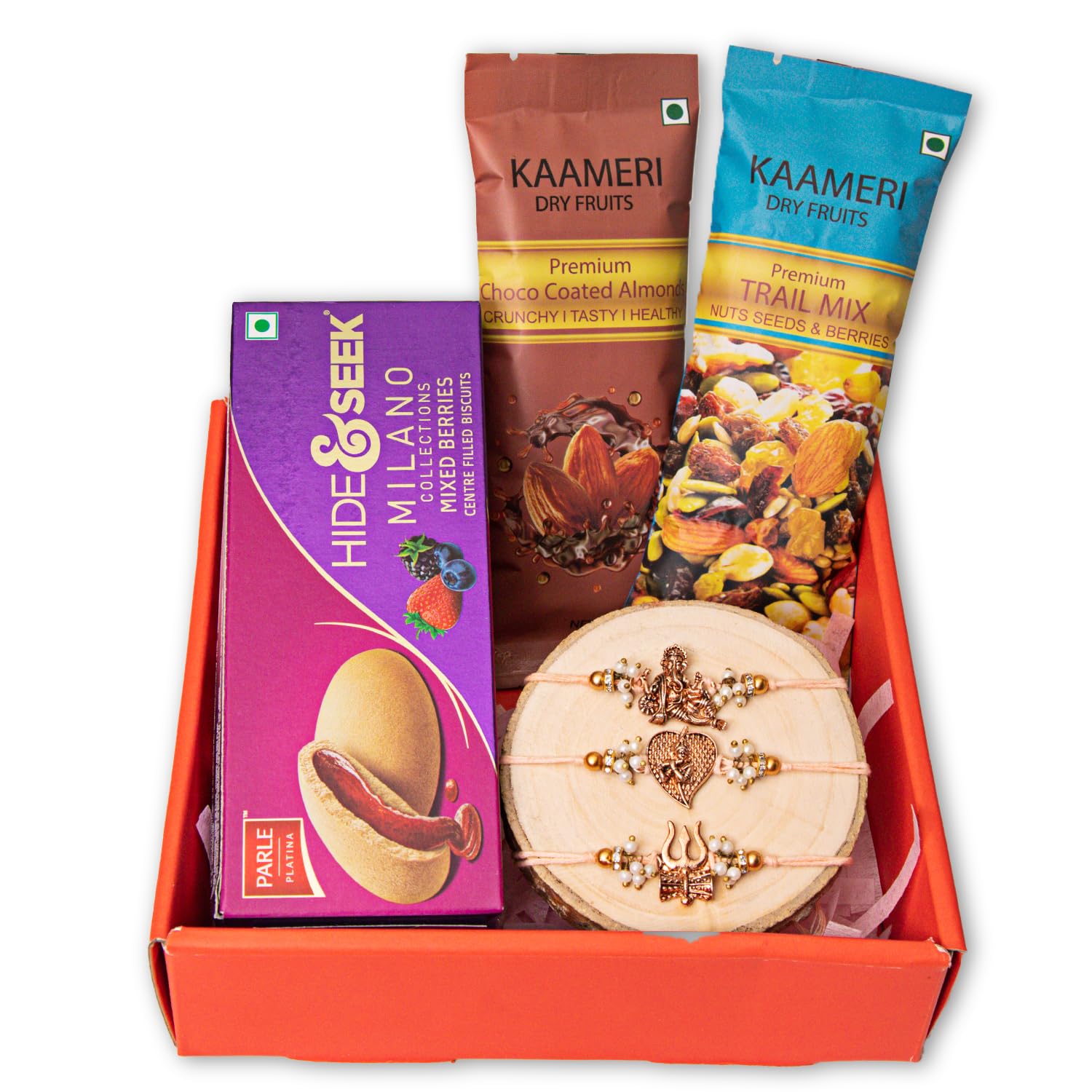 Kaameri Bazaar Rakhshabandhan Chocolate Biscuit Hamper Rakhi Gift for Brother - Rakhi with Dry Fruits and Chocolate Combo Greeting Card, Roli Chawal Pack - Divine Set of 3 (B0D9QX4FDF) Amazon Price History, Amazon Price Tracker