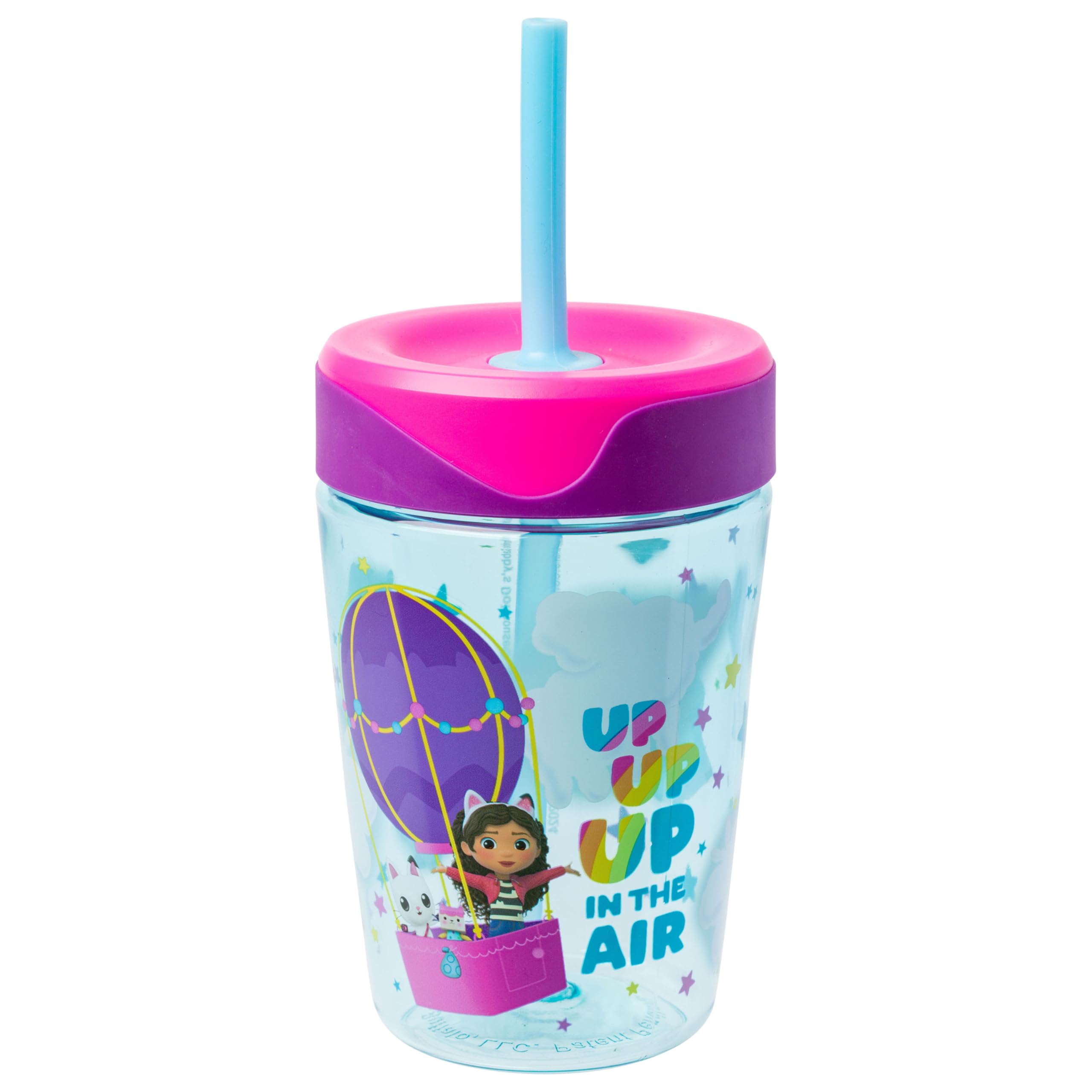 Gobelet anti-deversement Silver Buffalo Gabby et la Maison Magique 500 ml avec paille sans BPA
