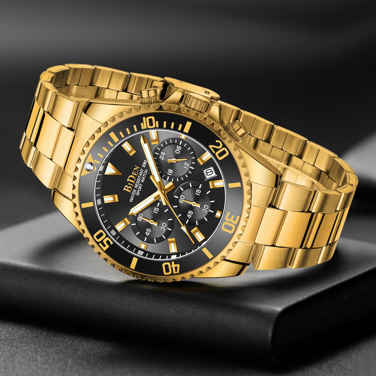 Biden BIDEN-0163 - Reloj analógico de Cuarzo para Hombre con Correa de Acero Inoxidable