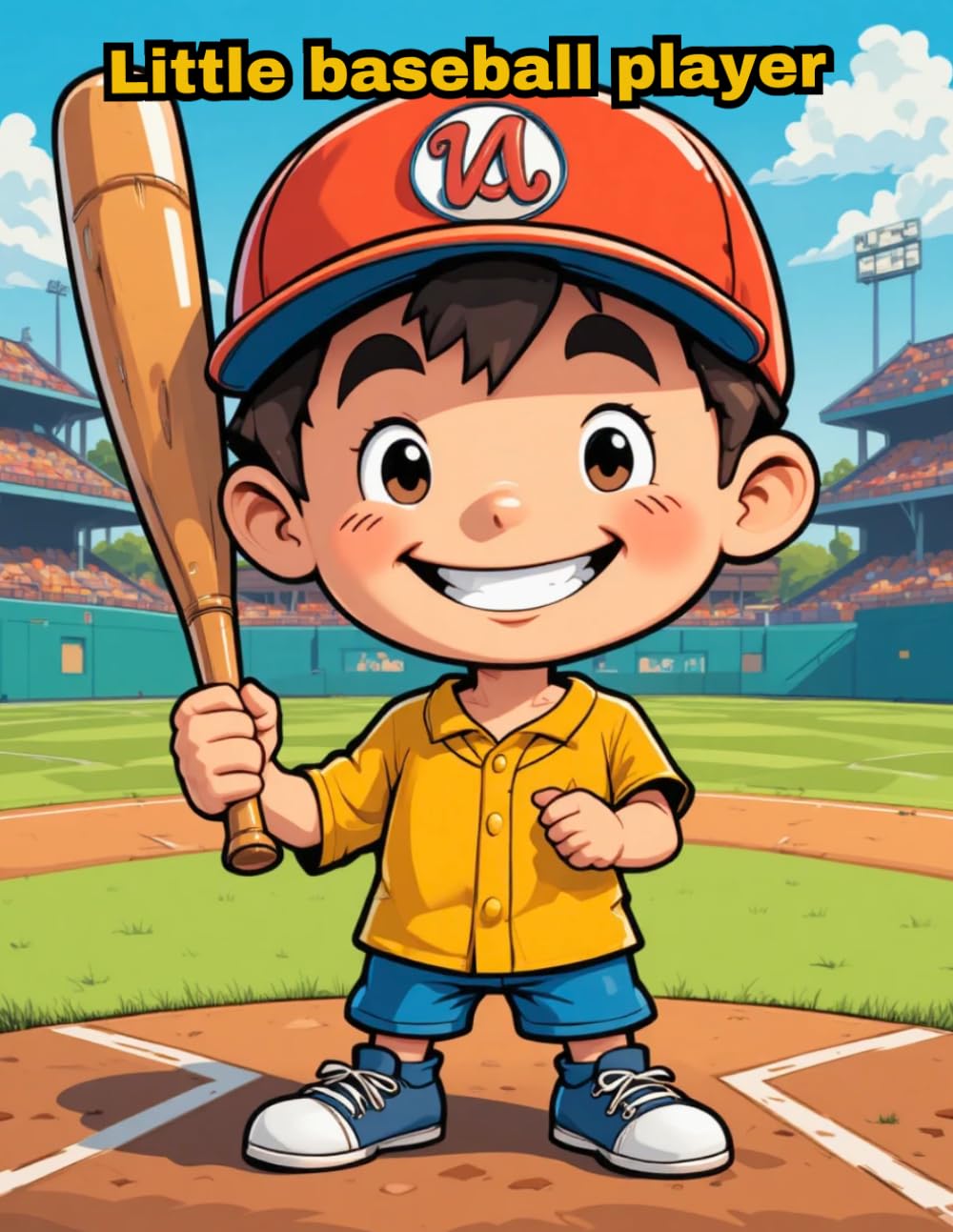 Little Baseball Player Coloring Book: 50 Unique Sports Designs for Kids Ages 4 to 8 (KIDS COLORING)