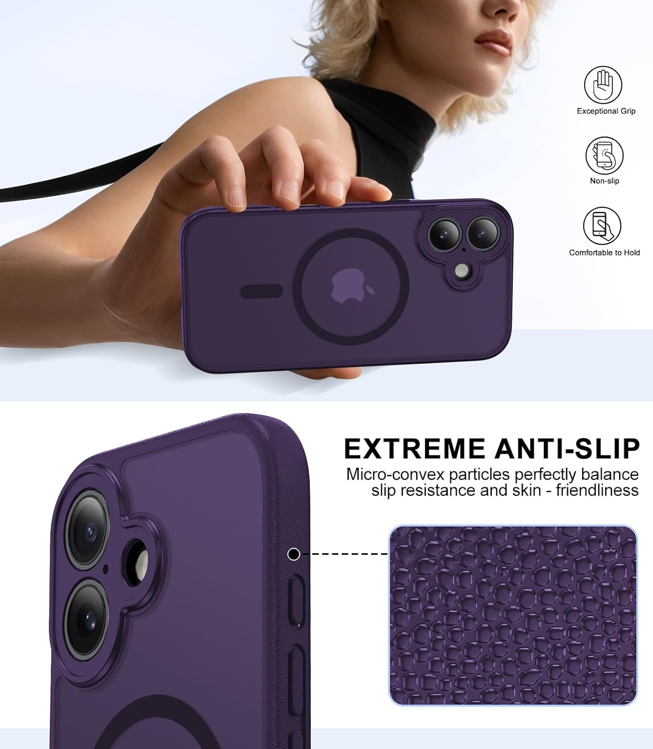 Magnetic for iPhone 17 Case [Full Camera Protection][Military-Grade Protection][Compatible with MagSafe] Shockproof Protective Slim Phone Case for iPhone 17, Dark Purple iPhone 17 Dark Purple