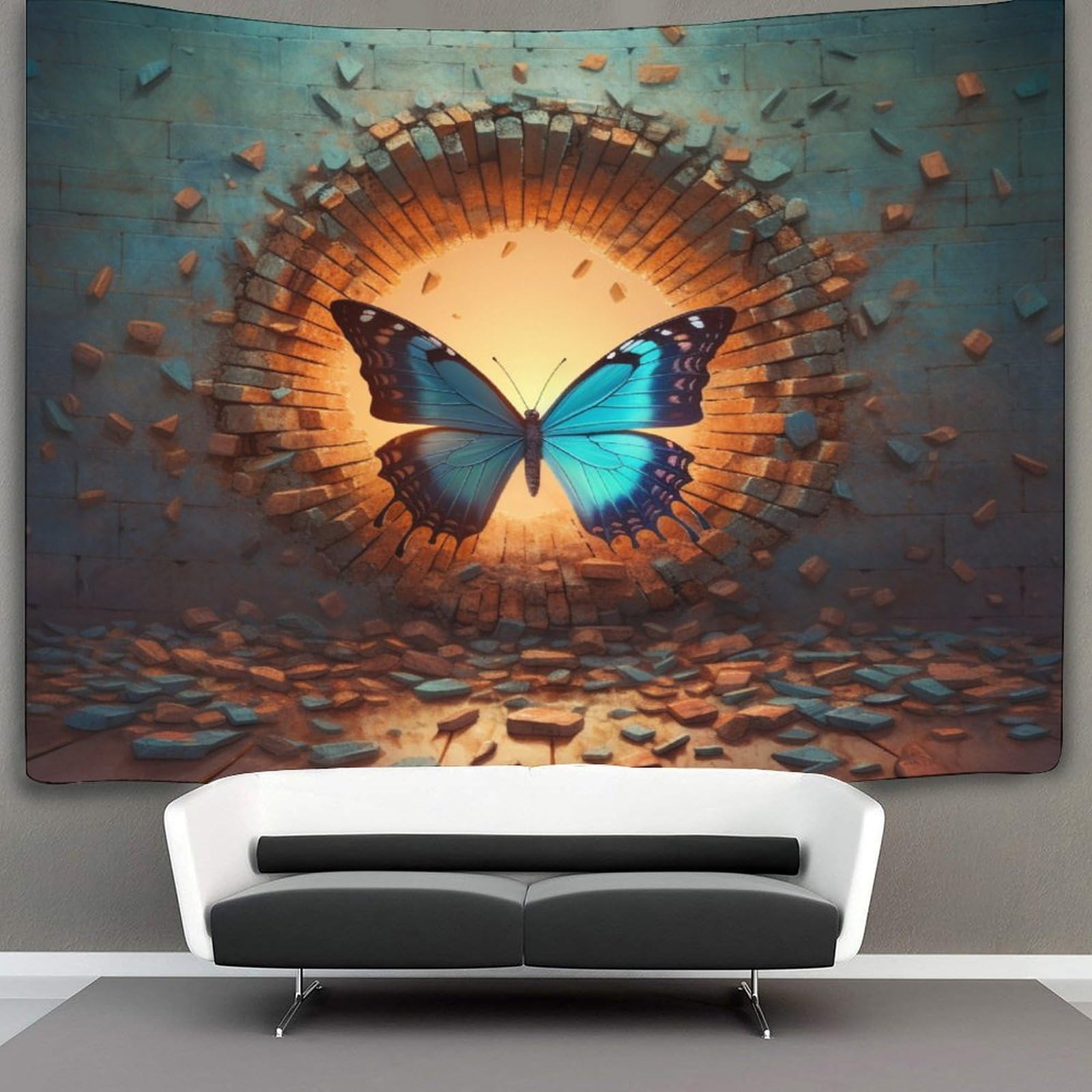 kaiyun Butterfly Tapestry Wall Hanging, for Bedroom Decor Birthday Party Celebration Or Garden Backdrop 130cmx150cm