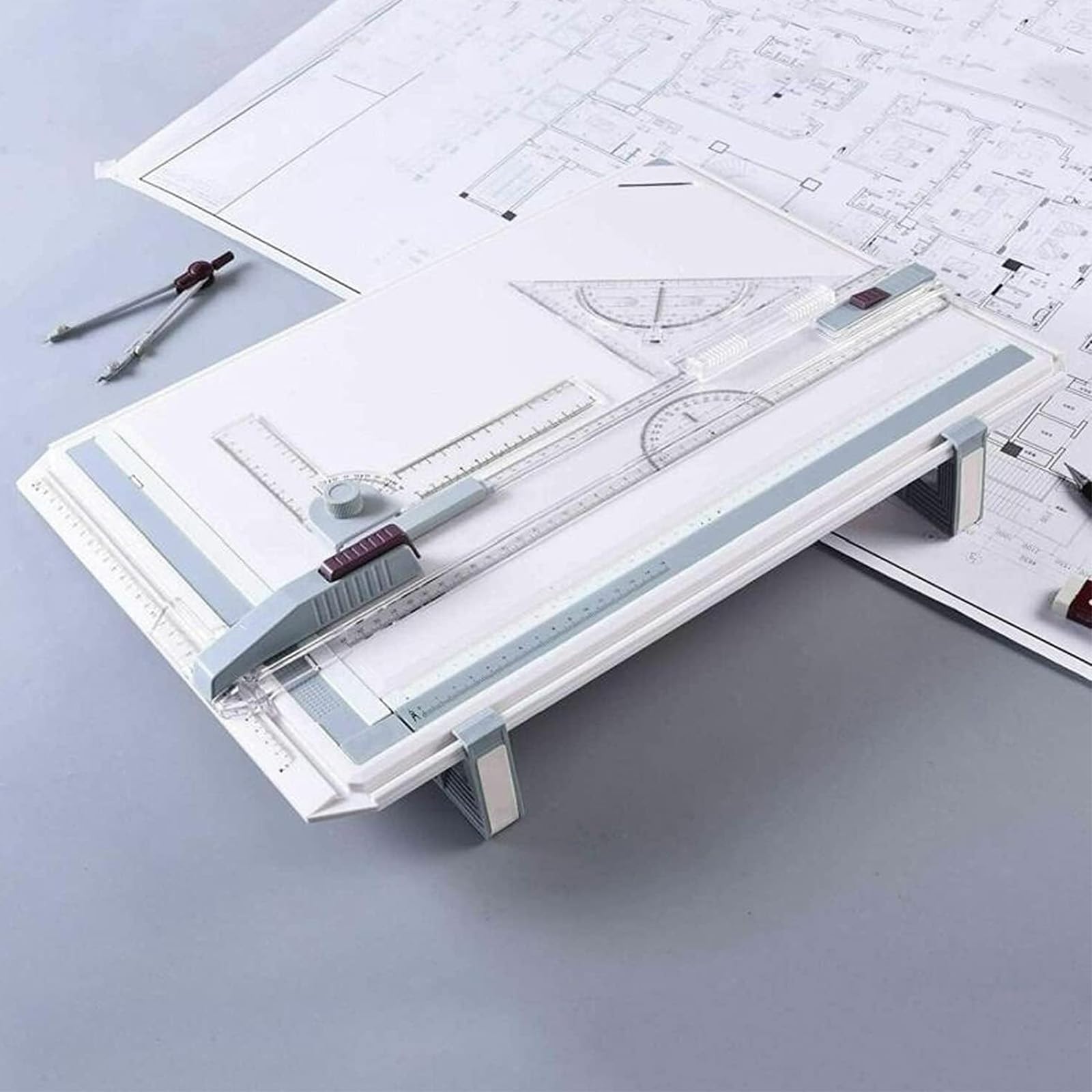A3 Zeichenbrett, 51 x 37 cm, verstellbarer technischer Zeichentisch mit Parallelbewegung, Schiebelineal und Zubehör, Multifunktions-Zeichenbrett für Studenten, Ingenieure, Künstler und