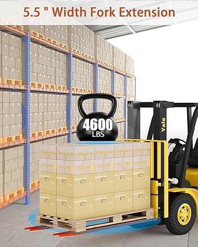 Miniatura 4 de Extensión de horquilla de palé, 5.5 pulgadas de ancho y 84 pulgadas de largo 4600 libras máximo extensiones de plataforma de acero resistente para