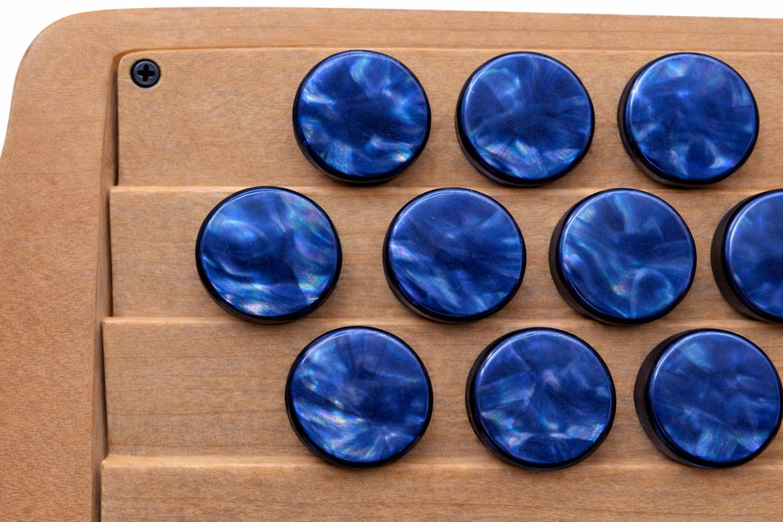 Harmonikaknöpfe Perlmutt blau 31 Stück für Steirische Harmonika – hochwertige Diskantknöpfe zum Nachrüsten & Reparieren – edles Design, langlebig & passgenau – Zubehör für Volksmusikinstrumente