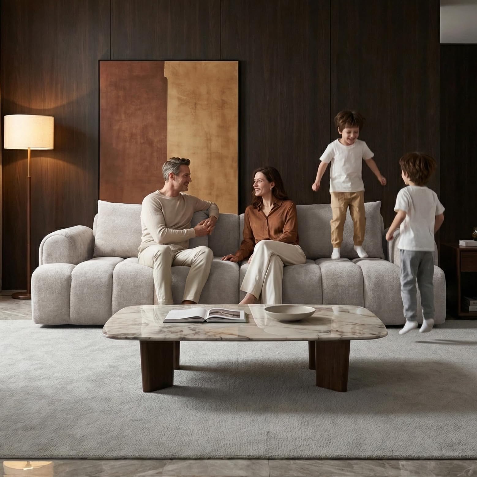 Amazon.com: SSC SATISUNCASA Modern Sectional Sofa, 4-Seater