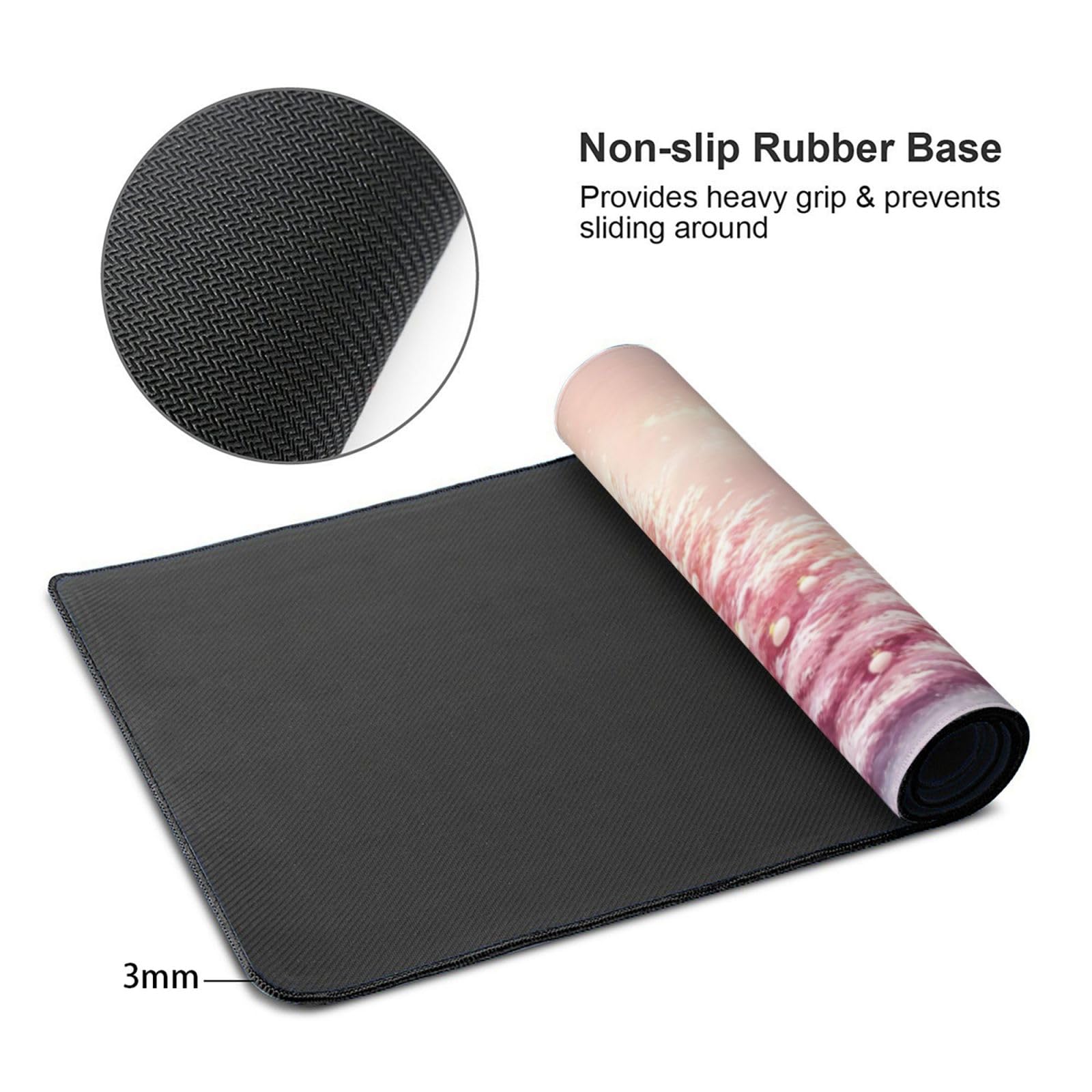 Rosa Tappetino Gaming 800x300x3mm XXL Grande Tappetino ScrivaniaAlbero di Natale, Bordi Cuciti Tappetino per Mouse ad Tracciamento di Precisione Migliora precisione e velocità, Accessori Ufficio-z290