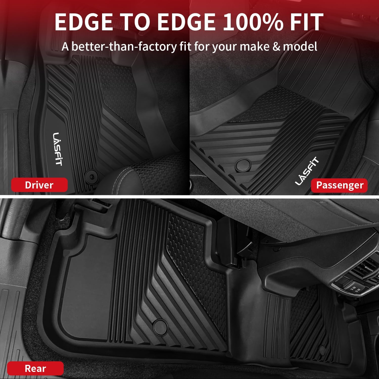 LASFIT All Weather Floor Mats for Subaru Crosstrek & Impreza 2026 2025 2024 (Non Crosstrek Hybrid), Custom Fit All Season TPE Guard Durable Floor Liners for Subaru Crosstrek & Impreza Car Accessories