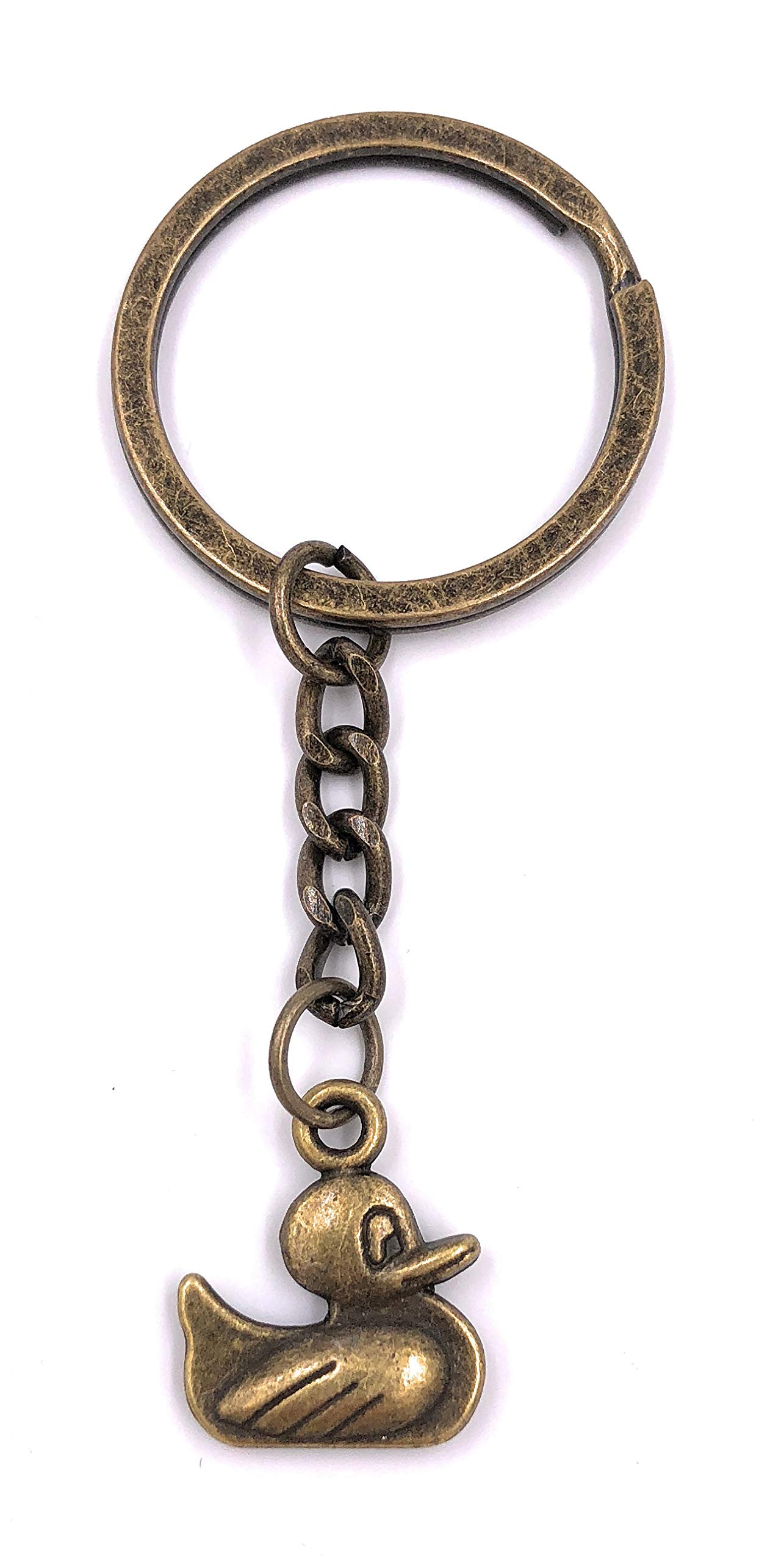 H-Customs Bronze Duck Rubber Duck Mallard Drake Key Chain Pendant Metal