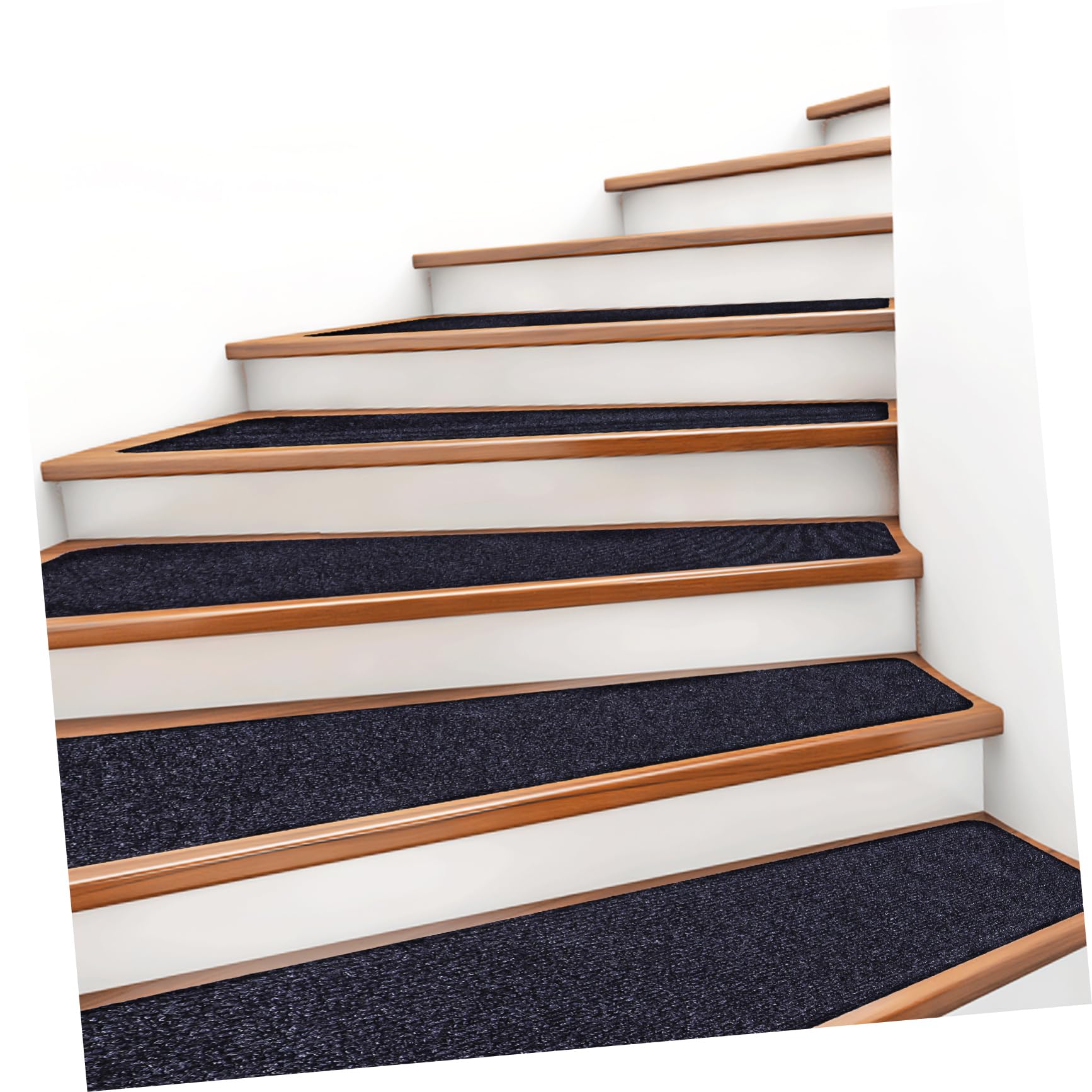 Tapis Adhésif 15 Pièces pour Escaliers en Polyester 55x20cm
