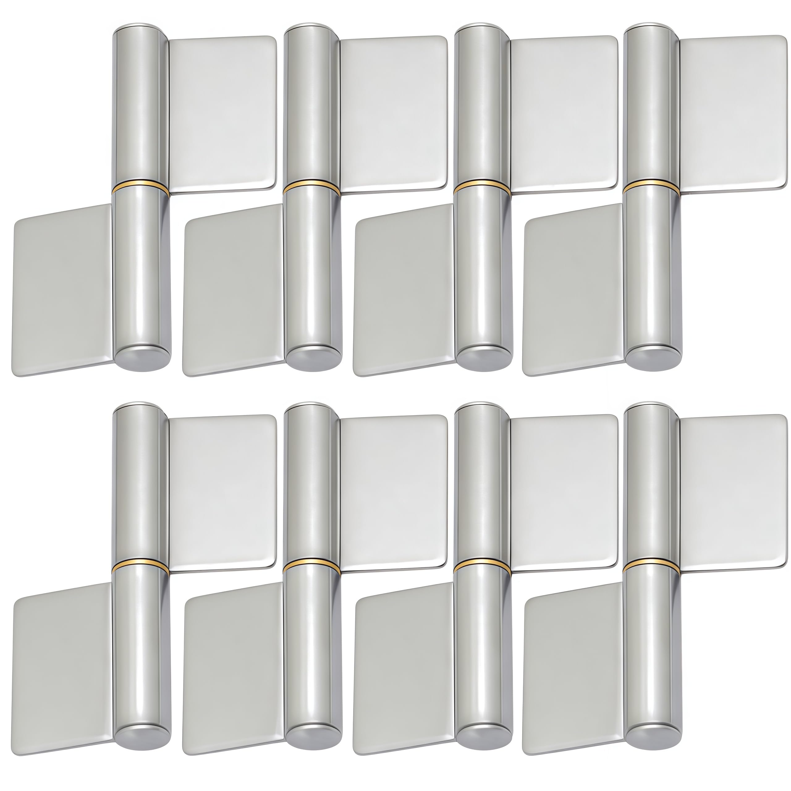 Vbnexyr Regular Folding Hinge 8 Pack Of 360 Degree Folding Detachable Flag Shaped Hinges Suitable For Bathroom Doors Fireproof Wooden Doors And Windows Flag Shape 50 * 40 * 1.5Mm No Holes (Pin And Latch)