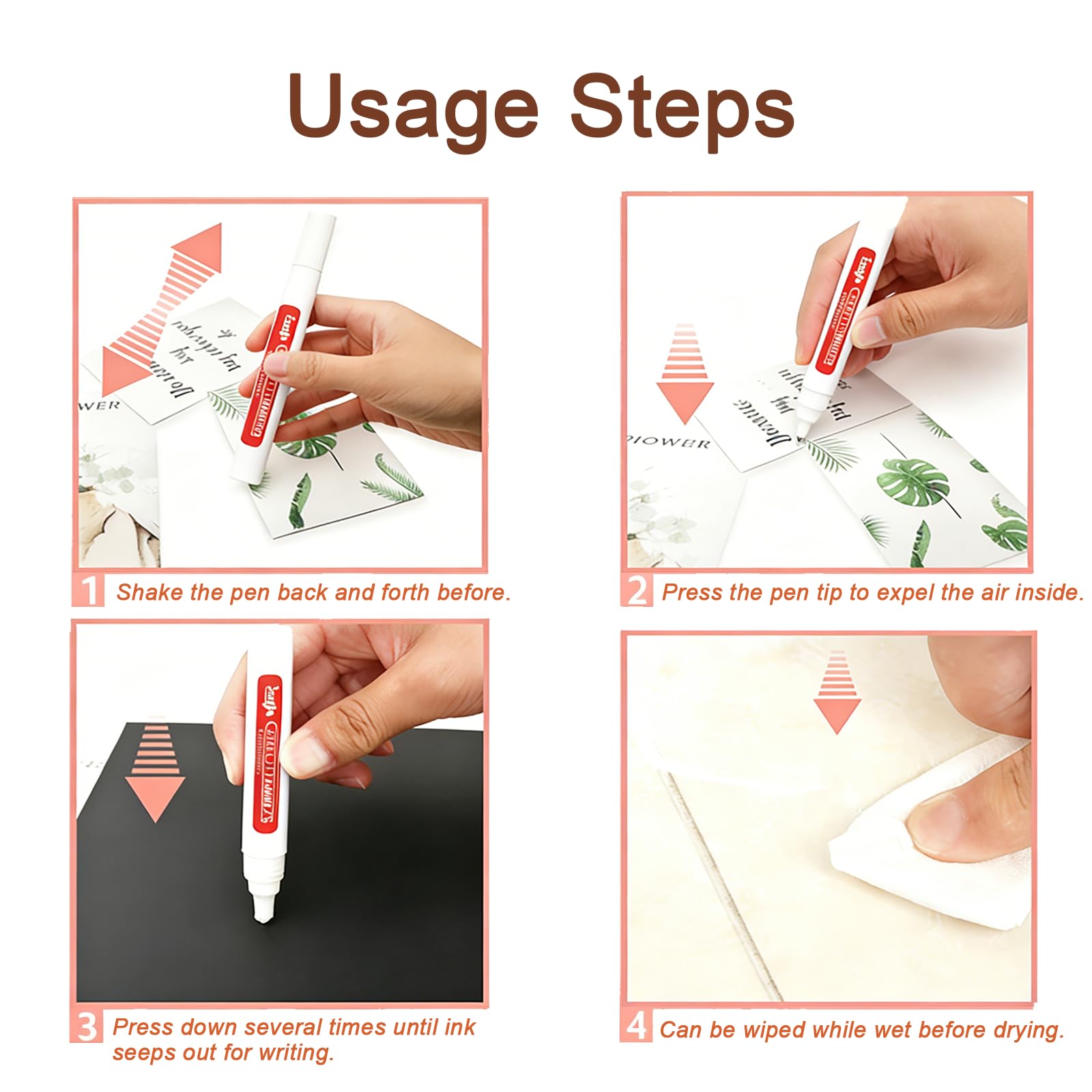 2 Pezzi Piastrelle Stuccare Sigillante Penna, Pennarello Fughe Piastrelle, Pittura Pennarelli Riparare, Compatible per Stuccare e Sigillare Giunti di Bagno e Cucina (Bianco)