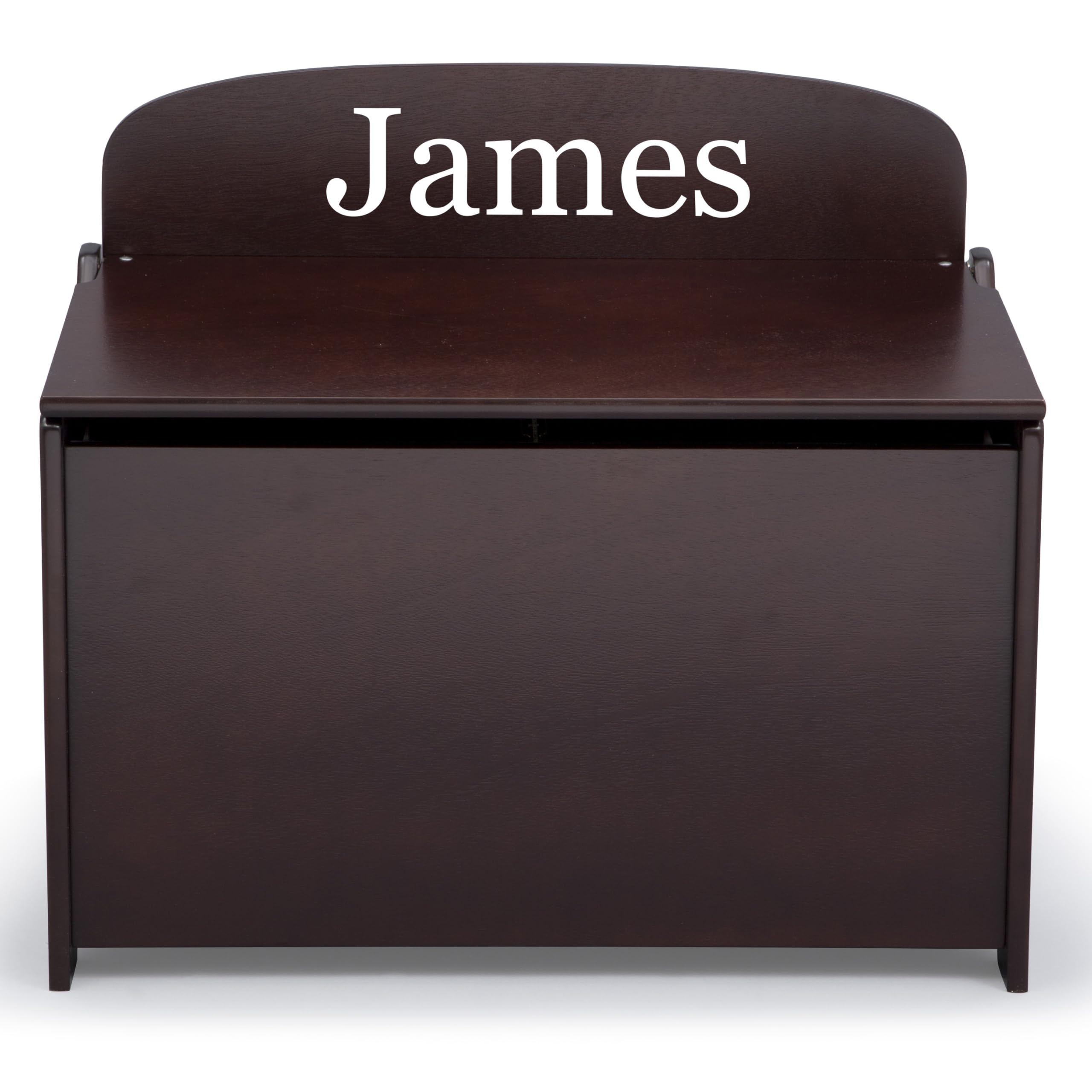Delta Children Personalized MySize Deluxe Toy Box, Dark Chocolate