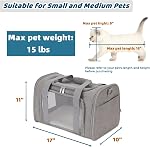Cat Carrier Bag, Dog Travel Carriers, Airline Approved Soft-Sided Pet Carrier for Small Medium Cats and Small Dogs, Portable Carrier with 4 Open Doors and 3 Mesh Windows, Grey, Collapsible